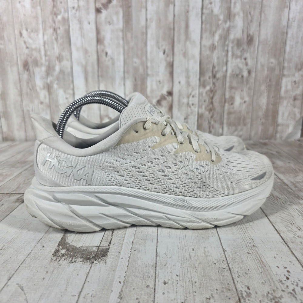 Hoka One One Clifton 8 Womens White Running Shoes 1119394-WWH Size 9B